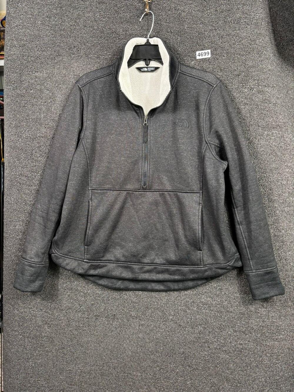 The North Face Sweater Womens Extra Large Gray Sherpa Raschel Fleece Quarter Zip